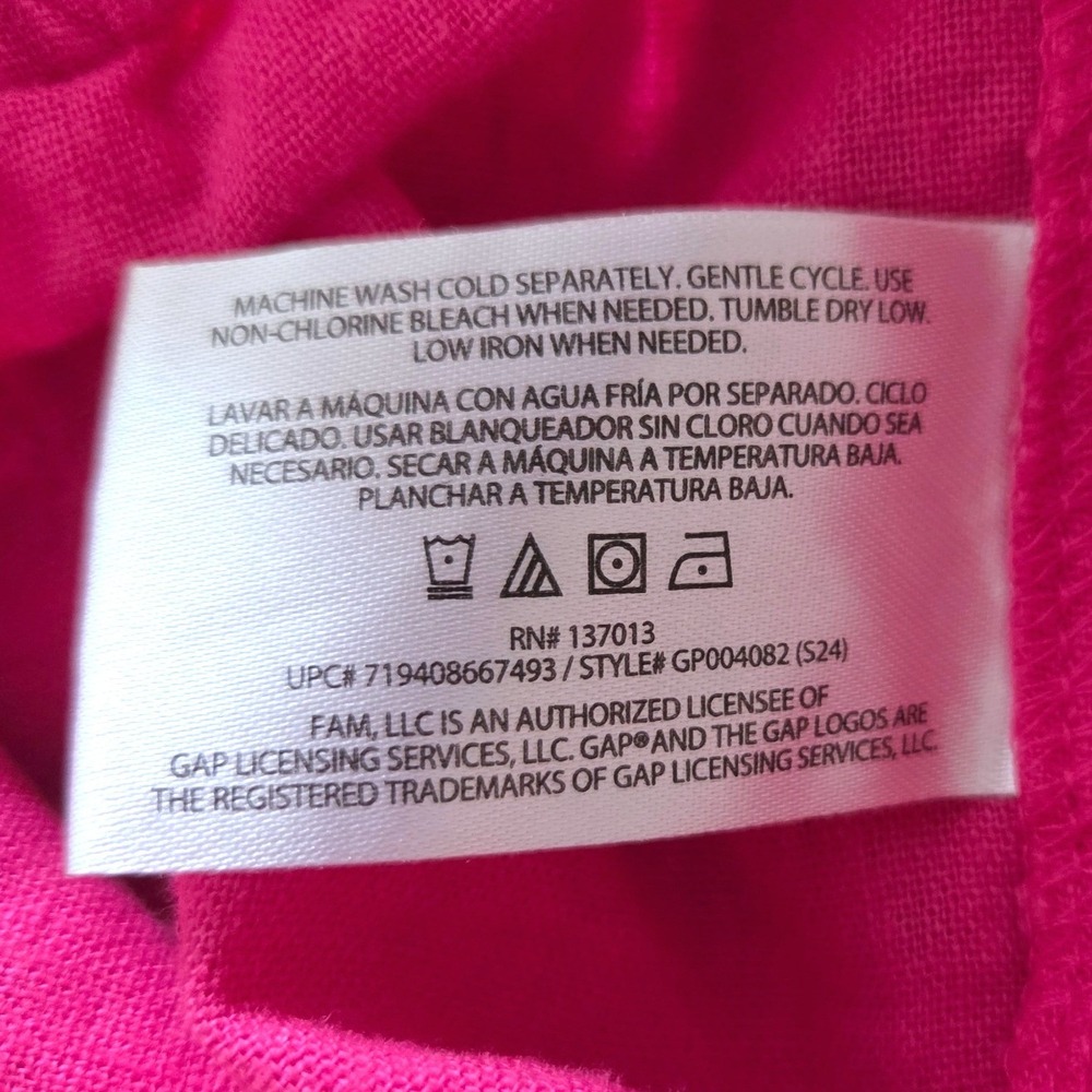 Gap Hot Pink Linen Blend Pull On Shorts Women Sz XL Beachy Vacation Lightweight - Picture 5 of 7